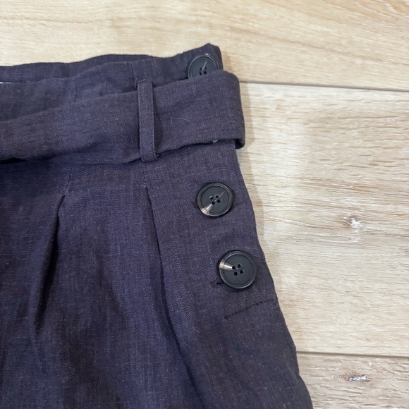 2Bella dark gray dress shorts with belted waist band, side button closure, S. - Picture 3 of 12